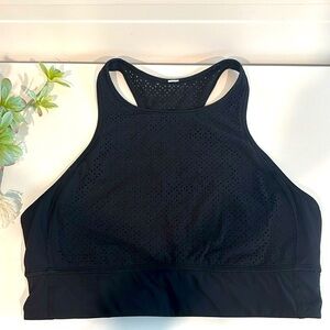 Lululemon Black Patterned Sports Bra/ Crop Top Sz 10